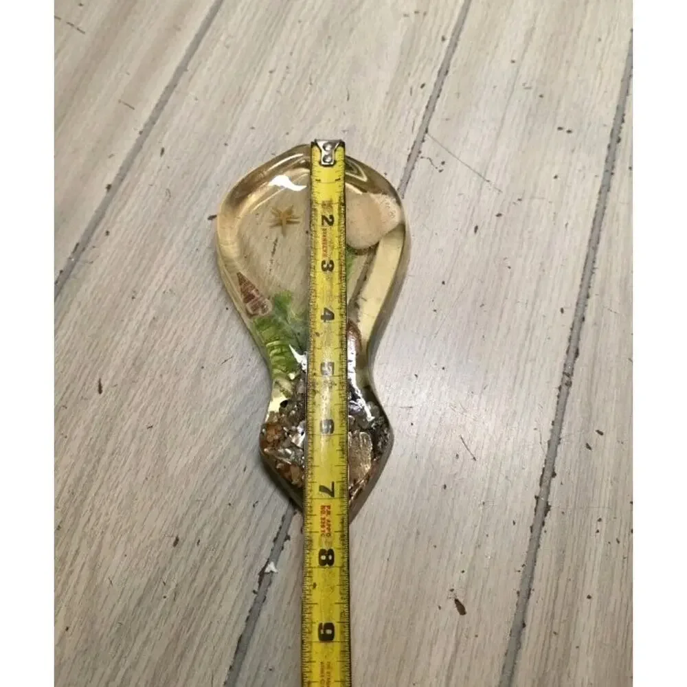 Vintage Lucite Sea Theme Spoon Rest Starfish Coral Sand Design Gifts Beach House